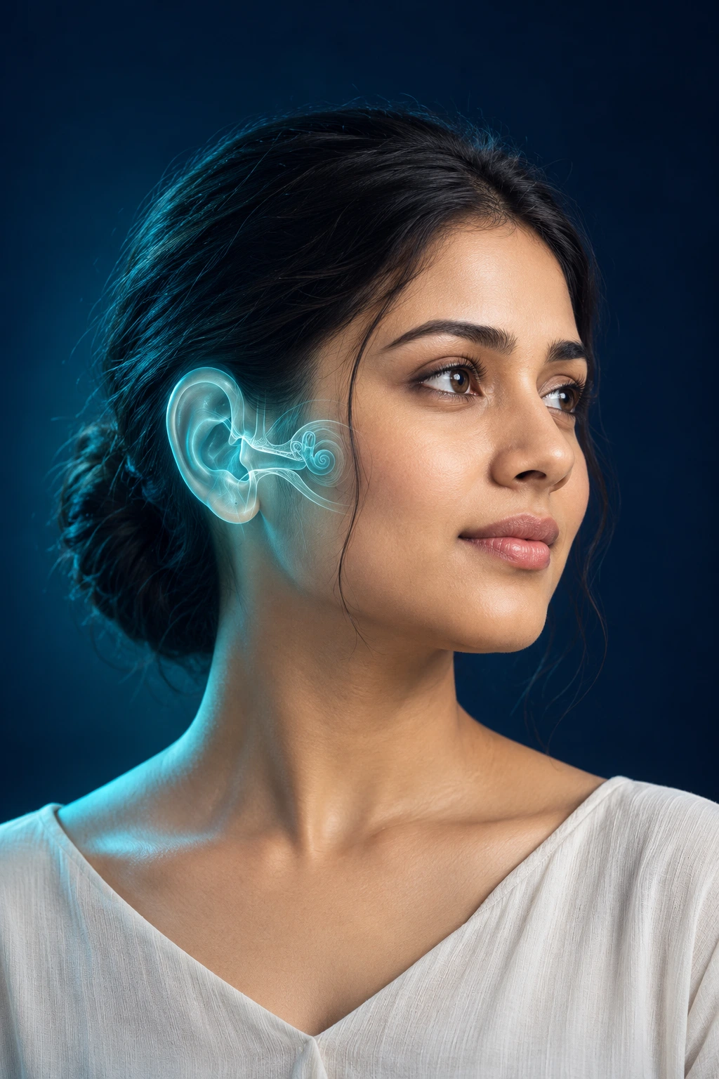 Ear care illustrative portrait