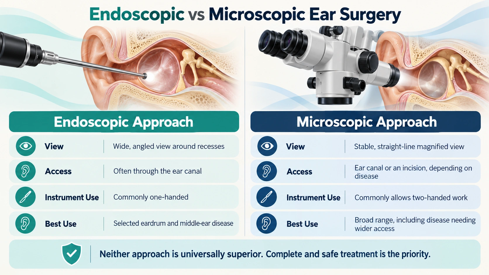 Endoscopic Ear Surgery — Endoscopic and Microscopic Ear Surgery educational diagram