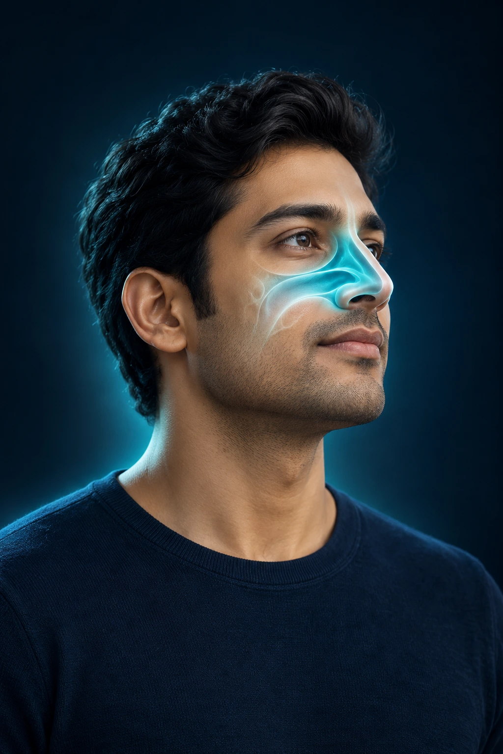 Nose care illustrative portrait