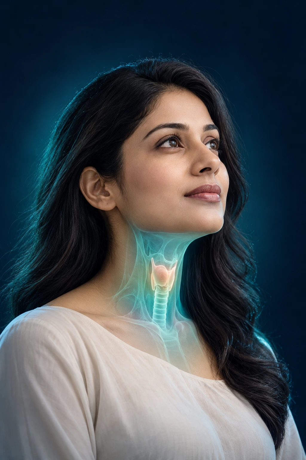 Throat care illustrative portrait
